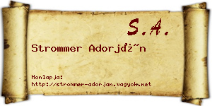 Strommer Adorján névjegykártya